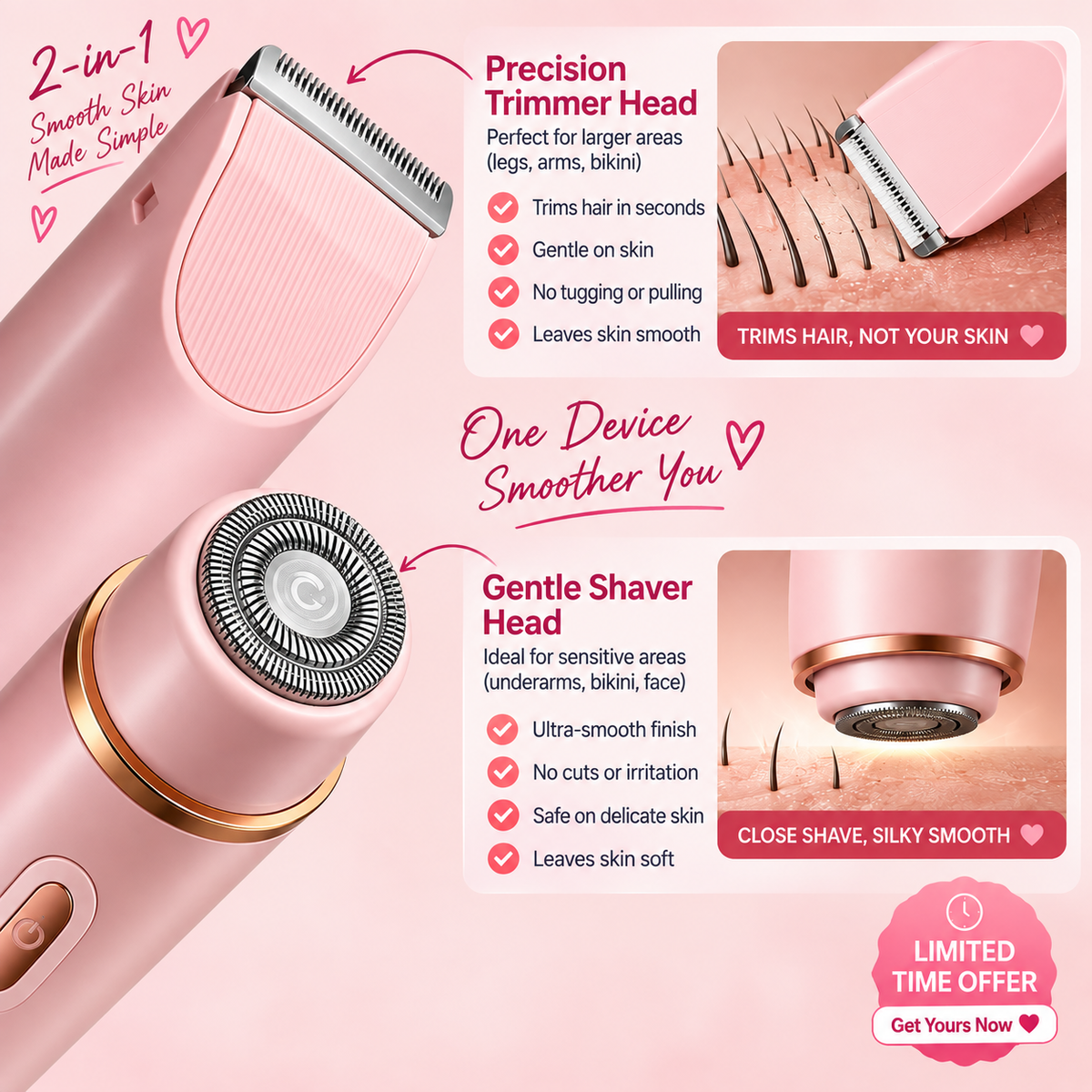 Navora™ Silkswipe 2-in-1 Body Shaver