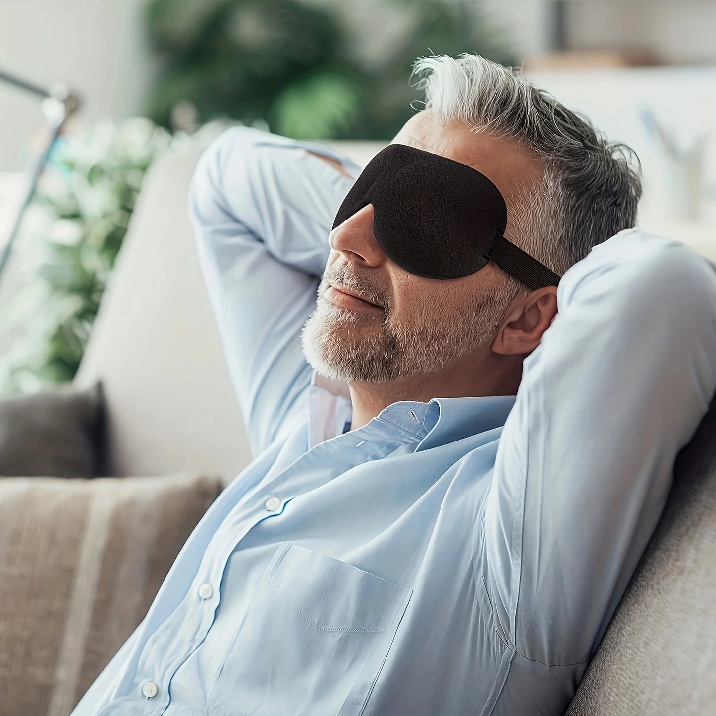 1pc 3D Light Blocking Sleep Mask, Comfortable Unisex Eye Mask for Side & Back Sleepers - Breathable Polyester Travel Blindfold
